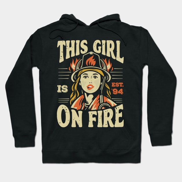 Fierce Firefighter Beauty Girl 94 Hoodie by ArtMichalS